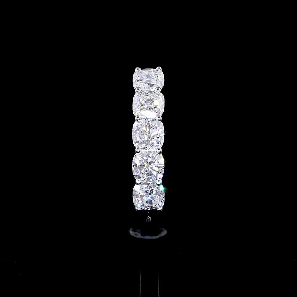 14K White Gold Five-Stone Eternity Band with Square Cushion Brilliant Cut Lab Diamonds - 1.02 Carat Total Weight - Covaloro Fine Jewelry