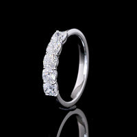 14K White Gold Five-Stone Eternity Band with Square Cushion Brilliant Cut Lab Diamonds - 1.02 Carat Total Weight - Covaloro Fine Jewelry