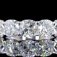 14K White Gold Five Stone Eternity Band with Square Cushion Brilliant Cut Lab Diamonds - 4.25 Carat Total Weight - Covaloro Fine Jewelry