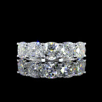 14K White Gold Five Stone Eternity Band with Square Cushion Brilliant Lab Diamonds - 3.00 Carat Total Diamond Weight - Covaloro Fine Jewelry