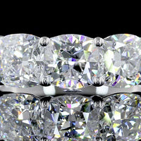 14K White Gold Five Stone Eternity Band with Square Cushion Brilliant Lab Diamonds - 3.00 Carat Total Diamond Weight - Covaloro Fine Jewelry
