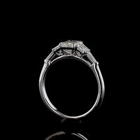 14K White Gold Five Stone Ring with 1.03 Carat Emerald Cut Lab Diamond Center, Tapered Baguette & Emerald Cut Side Stones - 1.80 Carat Total Diamond Weight - Covaloro Fine Jewelry