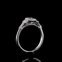 14K White Gold Five Stone Ring with 1.03 Carat Emerald Cut Lab Diamond Center, Tapered Baguette & Emerald Cut Side Stones - 1.80 Carat Total Diamond Weight - Covaloro Fine Jewelry