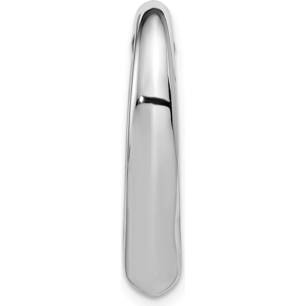 14K White Gold Floating Heart Hollow Chain Slide Pendant with Rhodium Plating by Oro Pregiato