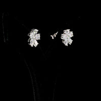 14K White Gold Floral Cluster Stud Earrings with Pear-Shaped Lab Diamonds - 3.28 Carat Total Weight, E-F VS Quality - Covaloro Fine Jewelry