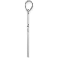 14K White Gold Floral Cross Pendant with Rhodium Plating - 29mm Length by Oro Pregiato