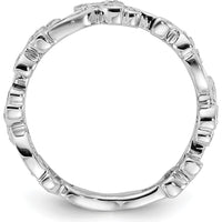 14K White Gold Floral Diamond Band with 26 Round Cut Diamonds - 0.18 Carat Total Diamond Weight by 0