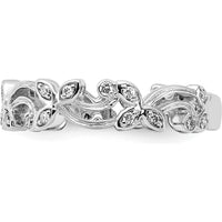 14K White Gold Floral Diamond Band with 26 Round Cut Diamonds - 0.18 Carat Total Diamond Weight by 0