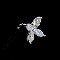 14K White Gold Floral Marquise Cut Lab Diamond Stud Earrings - 3.03 Carats Total Diamond Weight - Covaloro Fine Jewelry