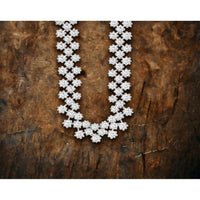 14K White Gold Floral Motif Diamond Collar Necklace with Cluster-Set Round Brilliant Diamonds - 8.20 Carat Total Diamond Weight - Royal Jewelry