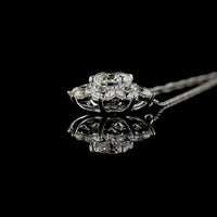 14K White Gold Floral Pendant with 2.01 Carats Round Brilliant Center Diamond and 2.79 Carats Accent Diamonds - 4.80 Carats Total Diamond Weight - Covaloro Fine Jewelry