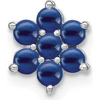 14K White Gold Floral Sapphire Pendant with Round Natural Sapphires - 0.1107 Carat Total Weight by Lumare Gioia
