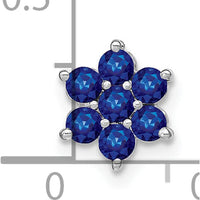 14K White Gold Floral Sapphire Pendant with Round Natural Sapphires - 0.1107 Carat Total Weight by Lumare Gioia