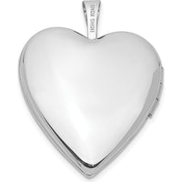 14K White Gold Floral Vine Border Heart Locket Pendant with Engravable Surface - 20mm by Monteluci Fine Jewelry