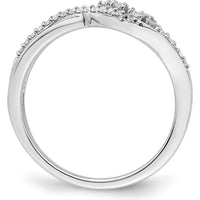 14K White Gold Florina Wave Ring with Round Natural Diamonds in Pavé and Prong Settings - 0.20 Carat Total Diamond Weight by 0
