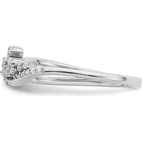 14K White Gold Florina Wave Ring with Round Natural Diamonds in Pavé and Prong Settings - 0.20 Carat Total Diamond Weight by 0