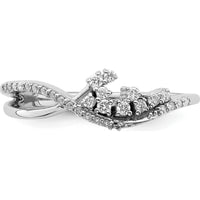 14K White Gold Florina Wave Ring with Round Natural Diamonds in Pavé and Prong Settings - 0.20 Carat Total Diamond Weight by 0