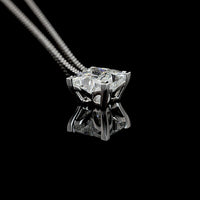 14K White Gold Flower-Shaped Solitaire Pendant with 2.13 Carat Lab-Grown Diamond - E-F Color VVS2 Clarity - Covaloro Fine Jewelry
