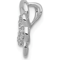 14K White Gold Four Leaf Clover Slide Pendant with Natural Diamonds - 1/15 Carat Total Diamond Weight by Monteluci Fine Jewelry