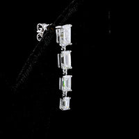 14K White Gold Four-Tier Emerald Cut Lab Diamond Hanging Earrings - 4.58 Carats Total Diamond Weight - Covaloro Fine Jewelry