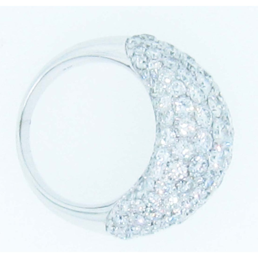 14K White Gold Free Form Fashion Ring with Pavé Set Round Diamonds - 6.06 Carat Total Diamond Weight by Auriventus