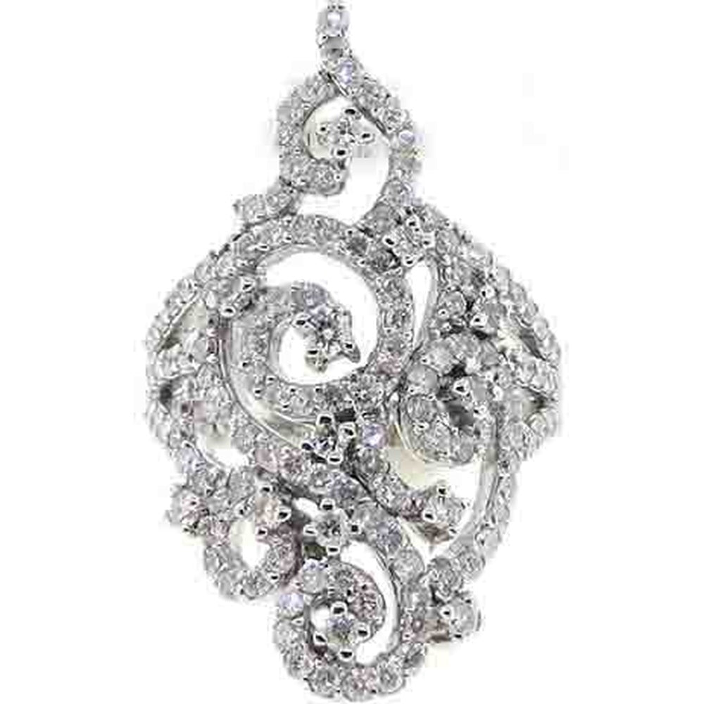 14K White Gold Free Form Fashion Ring with Prong Set Round Diamonds - 1.86 Carat Total Diamond Weight by Auriventus