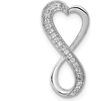 14K White Gold Freeform Heart Infinity Pendant with Round Diamonds - 1/10 Carat Total Diamond Weight by Monteluci Fine Jewelry