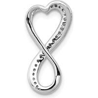 14K White Gold Freeform Heart Infinity Pendant with Round Diamonds - 1/10 Carat Total Diamond Weight by Monteluci Fine Jewelry