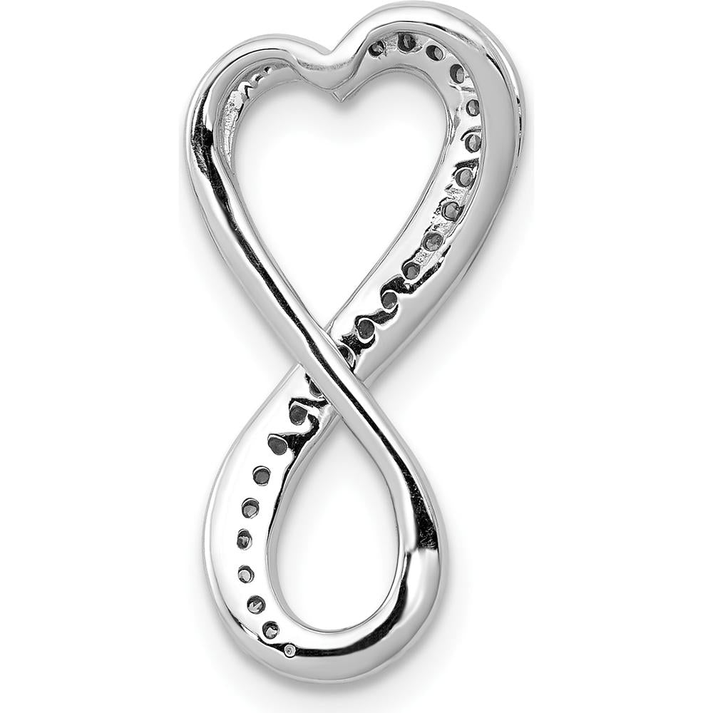 14K White Gold Freeform Heart Infinity Pendant with Round Diamonds - 1/10 Carat Total Diamond Weight by Monteluci Fine Jewelry