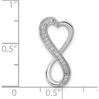 14K White Gold Freeform Heart Infinity Pendant with Round Diamonds - 1/10 Carat Total Diamond Weight by Monteluci Fine Jewelry