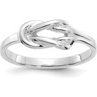 14K White Gold Freeform Knot Fashion Ring with Rhodium Plating by Oro Pregiato