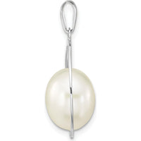 14K White Gold Freshwater Cultured Pearl 8-9mm Teardrop Pendant by Monteluci Fine Jewelry