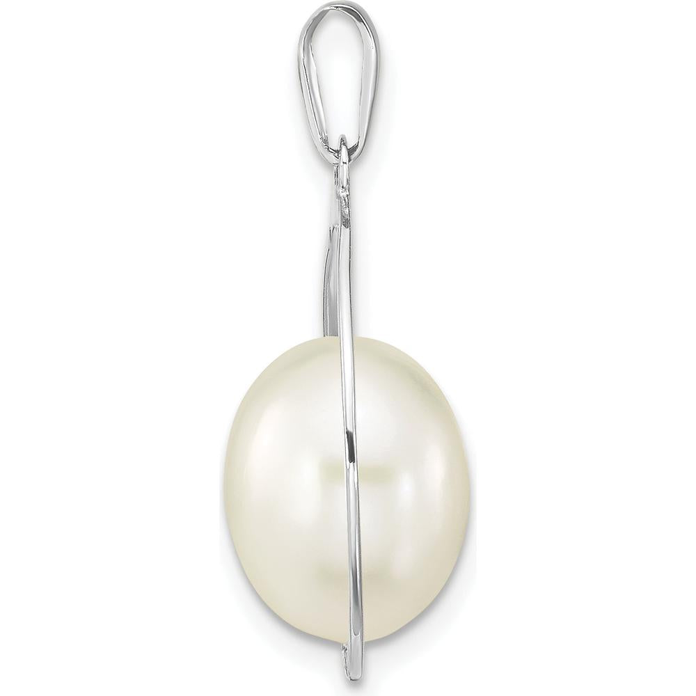 14K White Gold Freshwater Cultured Pearl 8-9mm Teardrop Pendant by Monteluci Fine Jewelry