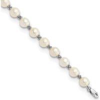 14K White Gold Freshwater Cultured Pearl Bracelet - 6-7mm Pearls by Monteluci Fine Jewelry