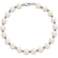 14K White Gold Freshwater Cultured Pearl Bracelet - 6-7mm Pearls by Monteluci Fine Jewelry