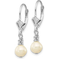 14K White Gold Freshwater Cultured Pearl Dangle Earrings - 5-6mm Pearls by Monteluci Fine Jewelry