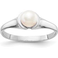 14K White Gold Freshwater Cultured Pearl Ring - 5mm Pearl by Monteluci Fine Jewelry