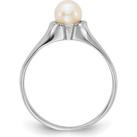 14K White Gold Freshwater Cultured Pearl Ring - 5mm Pearl by Monteluci Fine Jewelry