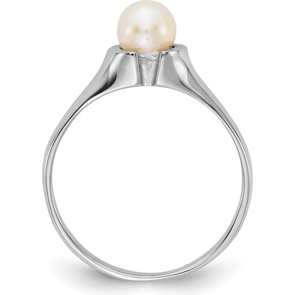 14K White Gold Freshwater Cultured Pearl Ring - 5mm Pearl by Monteluci Fine Jewelry