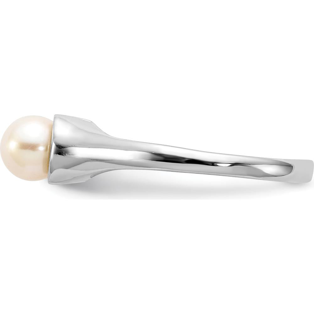 14K White Gold Freshwater Cultured Pearl Ring - 5mm Pearl by Monteluci Fine Jewelry