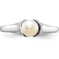 14K White Gold Freshwater Cultured Pearl Ring - 5mm Pearl by Monteluci Fine Jewelry