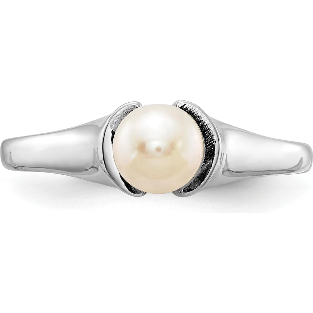 14K White Gold Freshwater Cultured Pearl Ring - 5mm Pearl by Monteluci Fine Jewelry