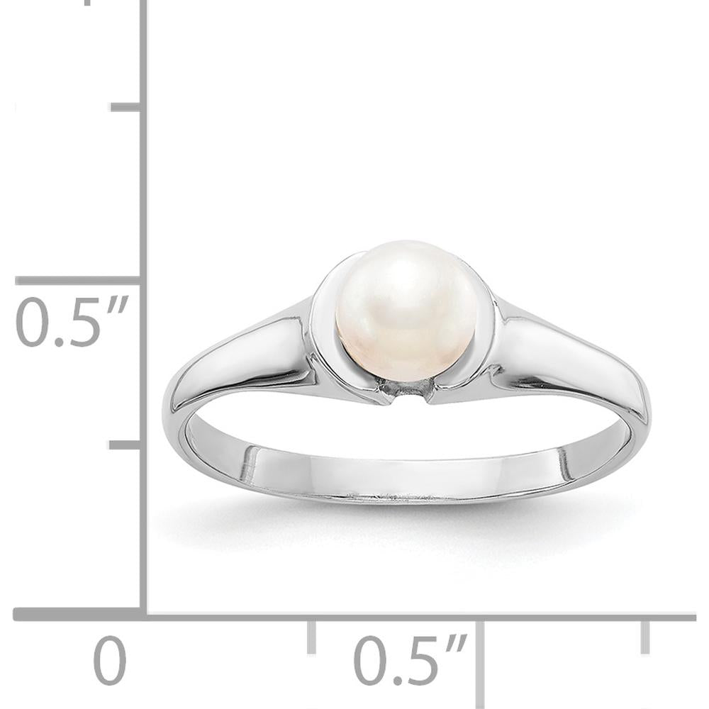 14K White Gold Freshwater Cultured Pearl Ring - 5mm Pearl by Monteluci Fine Jewelry