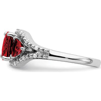 14K White Gold Garnet and Diamond 3-Stone Ring with Cushion and Trillion Cut Garnets - 2.28 Carat Total Gem Weight by 0