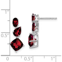 14K White Gold Garnet Dangle Earrings - 1.65 Carat Total Gem Weight by Monteluci Fine Jewelry