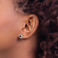 14K White Gold Garnet Heart Earrings with Round Diamonds - 0.3137 Carat Total Garnet Weight by Monteluci Fine Jewelry