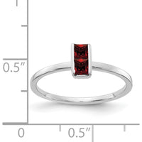 14K White Gold Garnet Ring with 2 Princess Cut Garnets - 0.205 Carat Total Gem Weight by 0