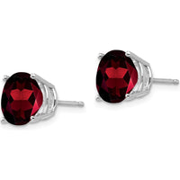 14K White Gold Garnet Round Stud Earrings - 3.00 Carat Total Gem Weight by Monteluci Fine Jewelry