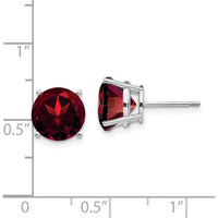 14K White Gold Garnet Round Stud Earrings - 3.00 Carat Total Gem Weight by Monteluci Fine Jewelry