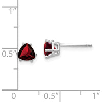 14K White Gold Garnet Trillion Stud Earrings - 0.55 Carat Total Gem Weight by Monteluci Fine Jewelry